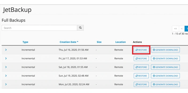 فرایند ریستور